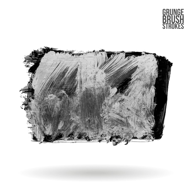 Grey brush stroke and texture Grunge vector abstract hand painted element