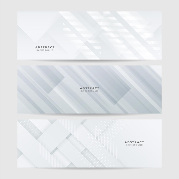 Grey white abstract banner paper shine and layer element vector for presentation design Suit for business corporate institution party festive seminar and talks