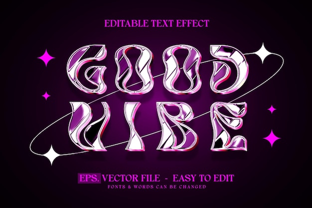 groovy chrome text editable text effect