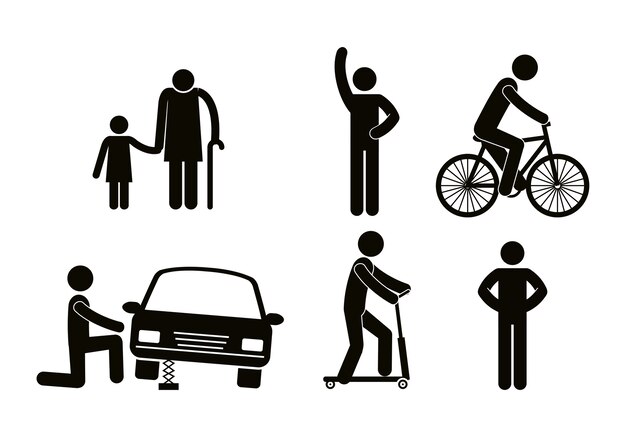 group of people doing different activities 