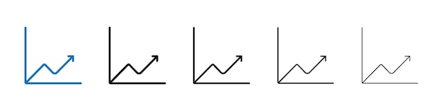 Growth Chart icon Outline vector logo for web ui