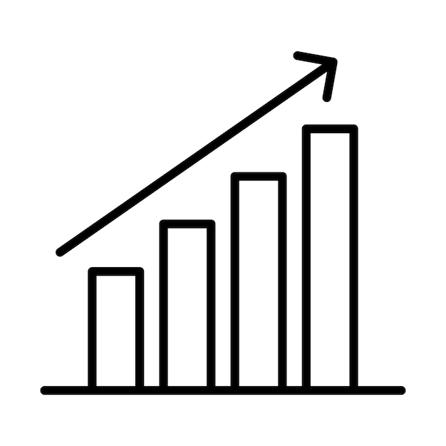 growth chart icon profit business graph symbol sign in line
