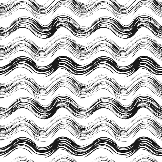 Grunge pattern monochrome wavy stripes