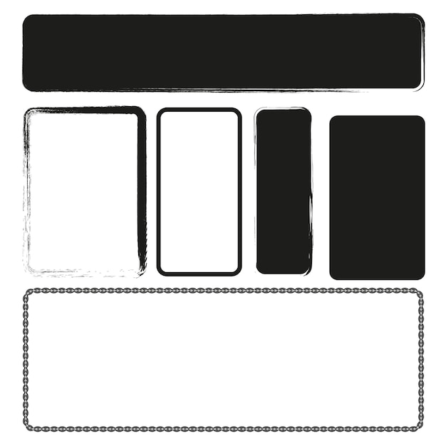 Grunge style set of rectangle shapes Vector illustration EPS 10 Stock image