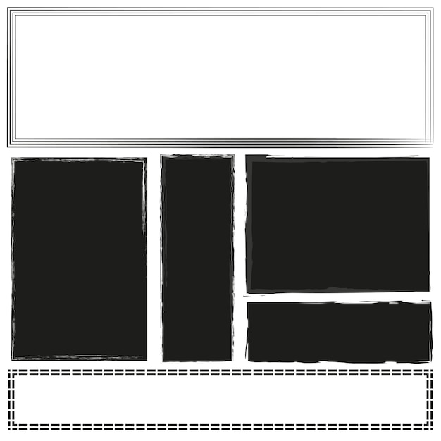 Grunge style set of rectangle shapes Vector illustration EPS 10 Stock image
