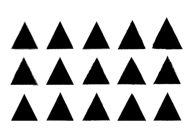 Grunge triangle brush texture stamp Collection of paint hand drawn