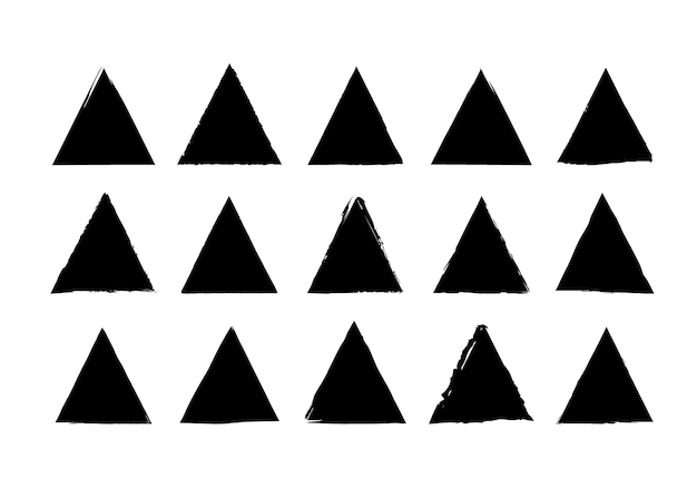 Grunge triangle brush texture stamp Collection of paint
