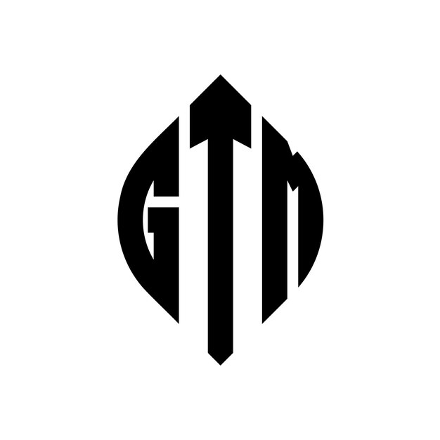 gtm circle letter logo design with circle and ellipse shape gtm ellipse letters with typographic style the three initials form a circle logo gtm circle emblem abstract monogram letter mark vector