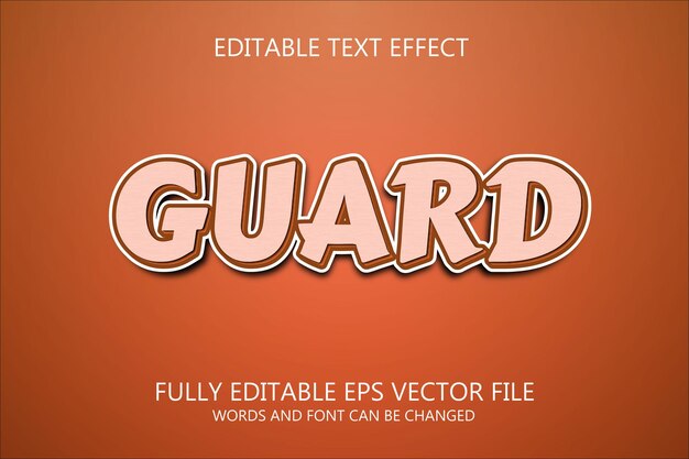 guard 3d editable text style effect