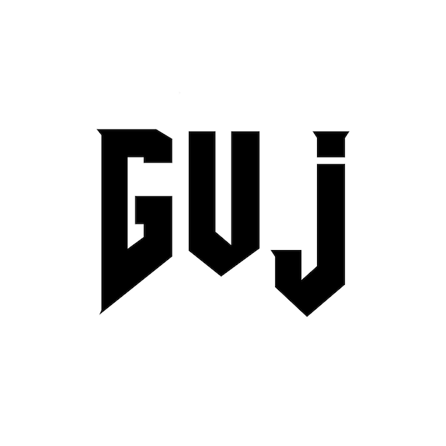 GUJ letter logo design for technology company GUJ logo design black and white color combination GUJ logo GUJ vector GUJ design GUJ icon GUJ alphabet GUJ typography logo design