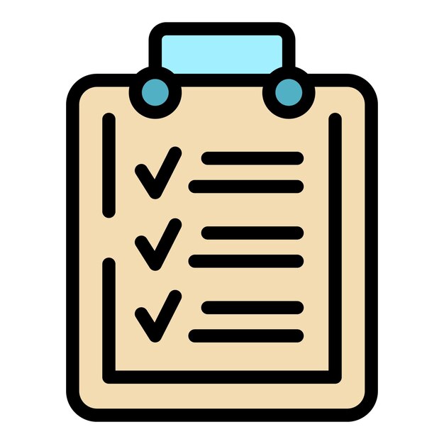 Gym clipboard icon outline vector Fitness exercise Workout training color flat