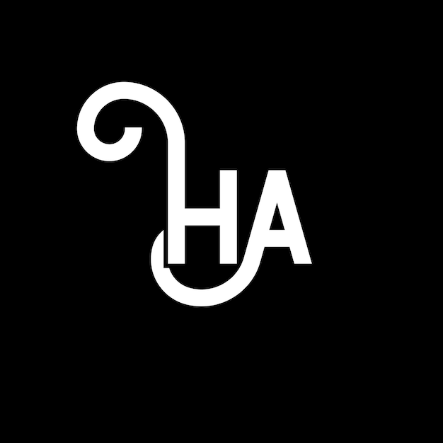 HA letter logo design on black background HA creative initials letter logo concept ha letter design HA white letter design on black background H A h a logo