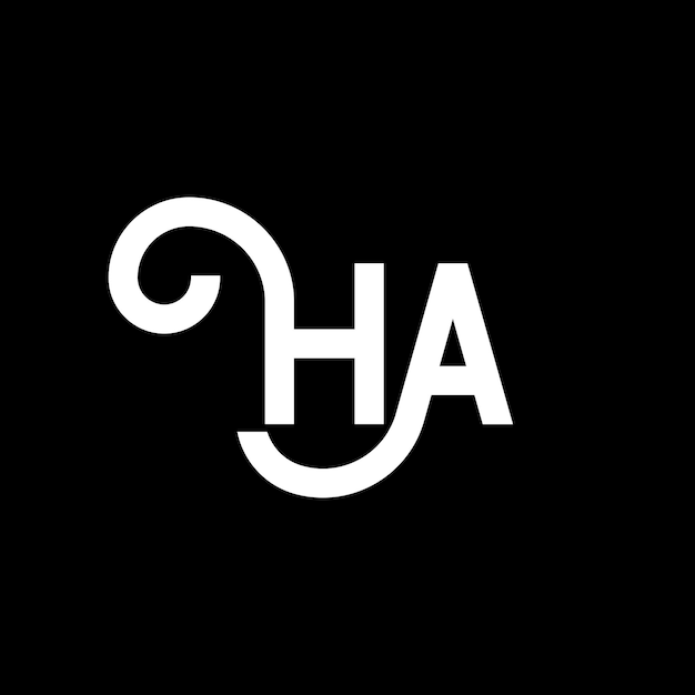 HA letter logo design on black background HA creative initials letter logo concept ha letter design HA white letter design on black background H A h a logo