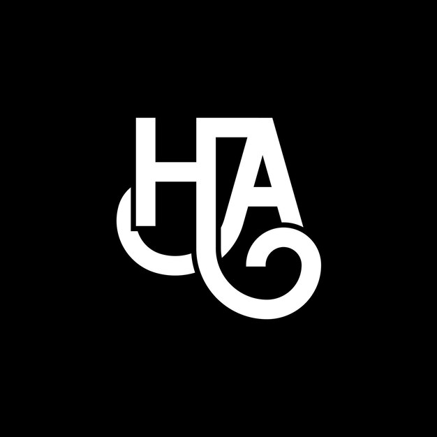 HA letter logo design on black background HA creative initials letter logo concept ha letter design HA white letter design on black background H A h a logo