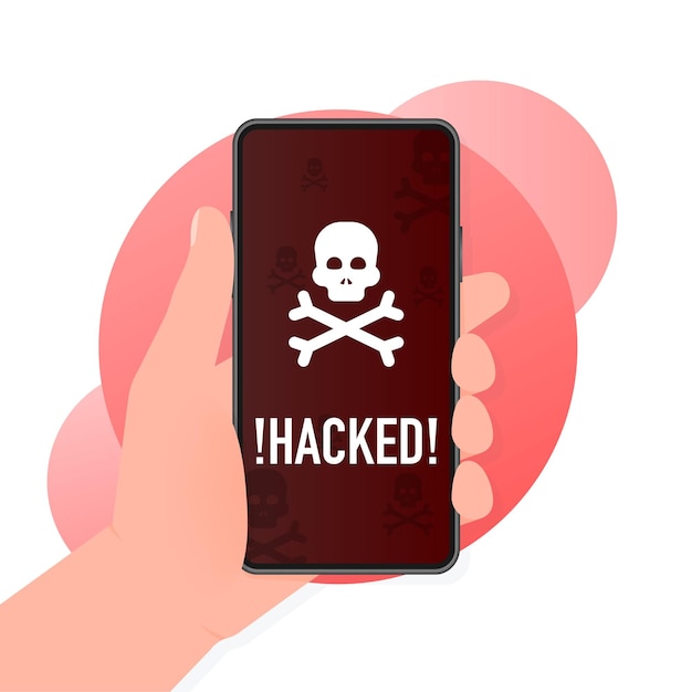 Hacked great design for any purposes Internet technology Cyber crime hacker attack Phishing scam