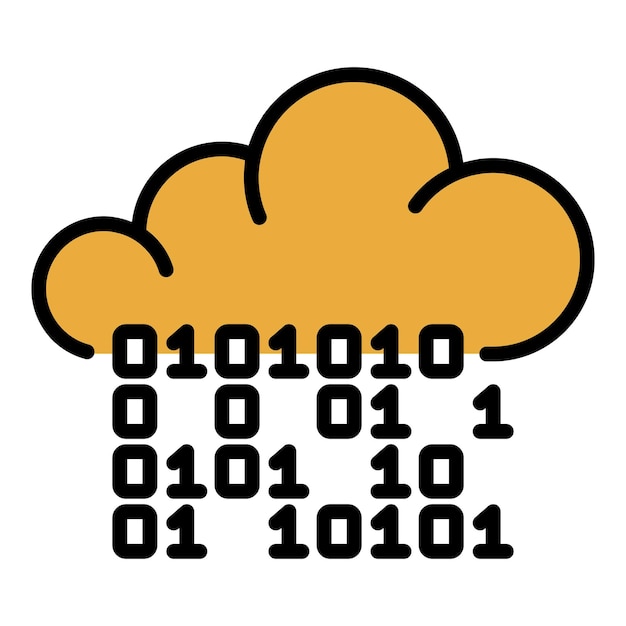 hacker code in the cloud icon outline hacker code in the cloud vector icon color flat isolated