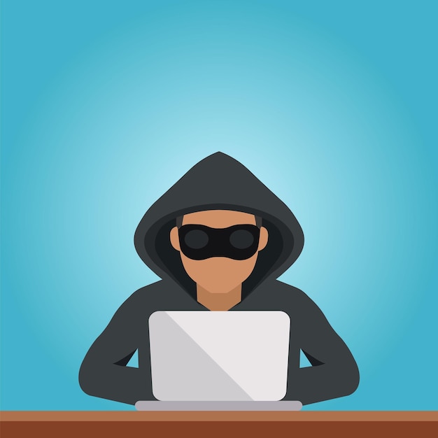 hacker hacking computer Cybercriminal with a laptop Cybercrime hacker activity DDoS attack