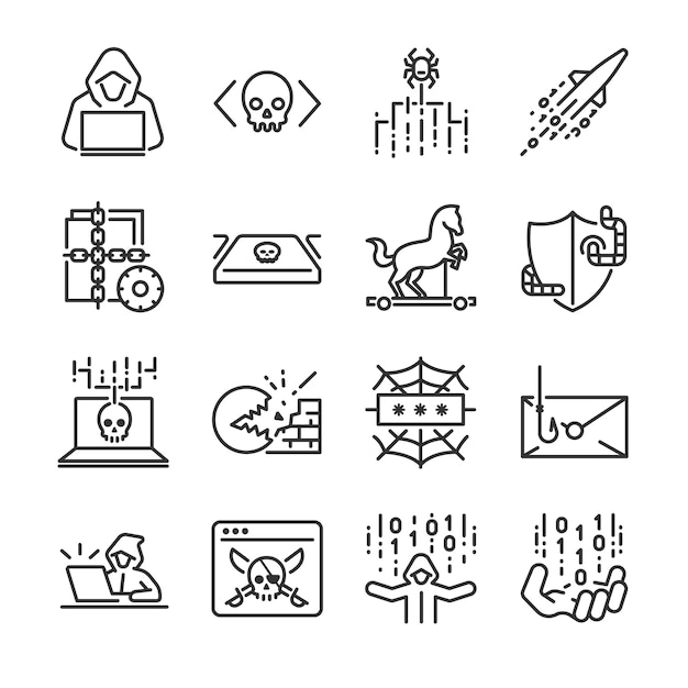 Hacker icon set.