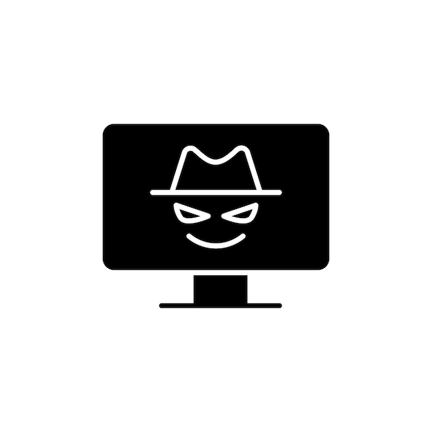 hacker line icon isolated on white background