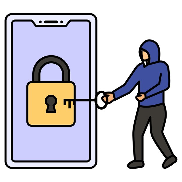 hacker using anonymous hash keys vector icon design White Collar Crime symbol Computer crime Sign