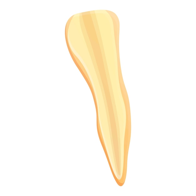 Half parsnip icon Cartoon of half parsnip vector icon for web design isolated on white background