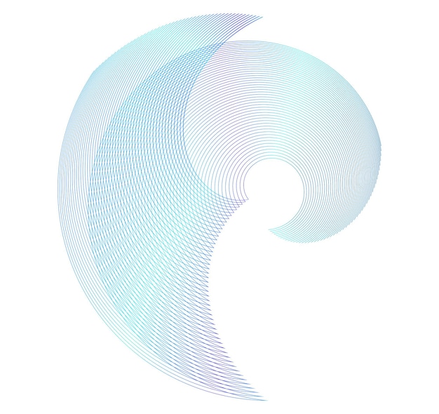 Half round many lines image Abstract sign37