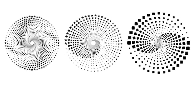 Halftone circular frame logo Circle dots isolated on the white background