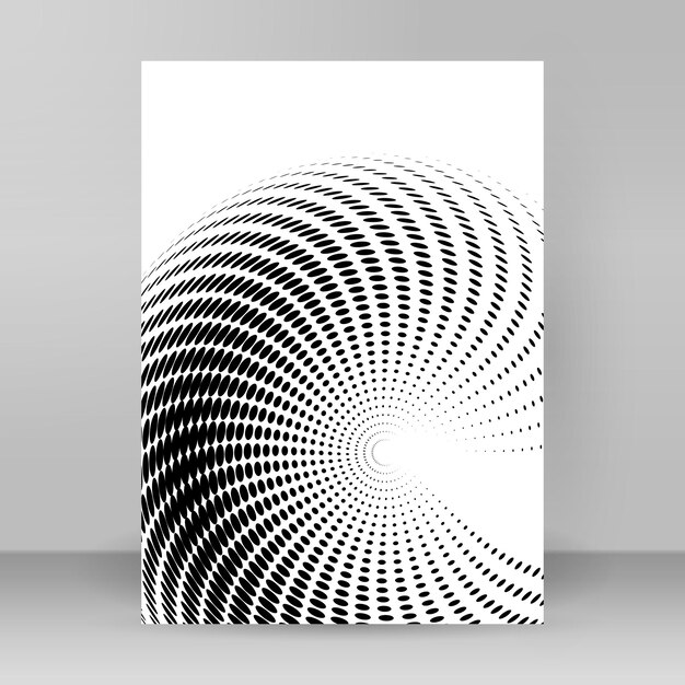 halftone dot pattern circle swirl design elements mockup poster01