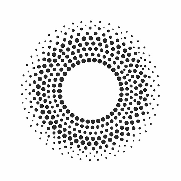 Halftone dots circle Vector illustration Halftone dotted 3