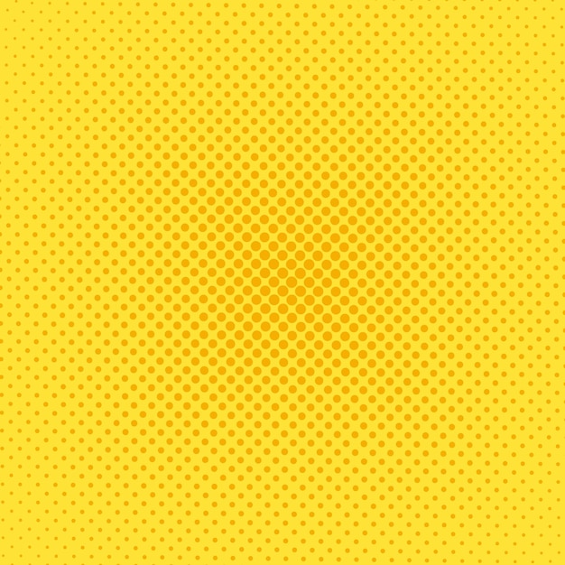 Halftone pop art background. Comic yellow pattern. Vector illustration.