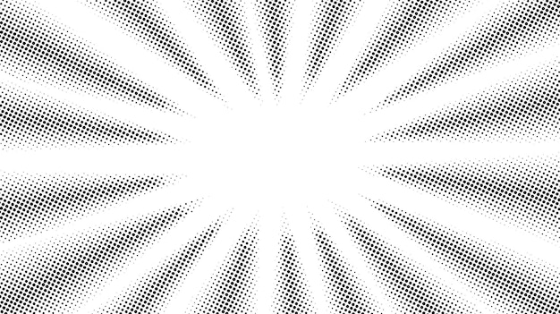 Halftone radial texture. Comic style grain background. Pop art faded textured frame Grunge wallpaper