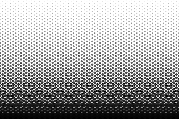 Halftone texture black of hexagon