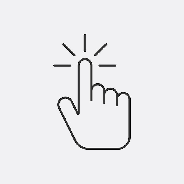 hand click icon isolated on white background vector illustration