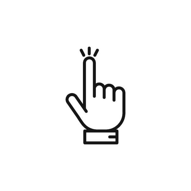 Hand clicking icon outline collection in black