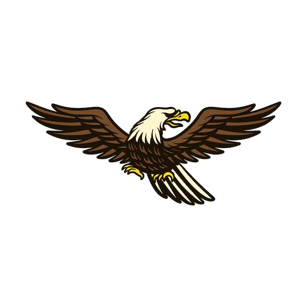 hand drawing eagle american mascot symbol logo element vector illustration