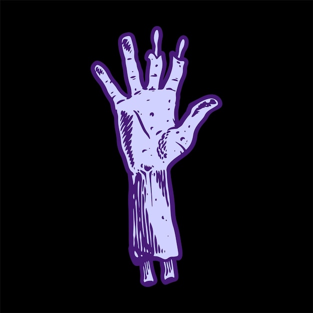 hand drawing vector zombie hand halloween element illustration stiker mascot logo symbol icon