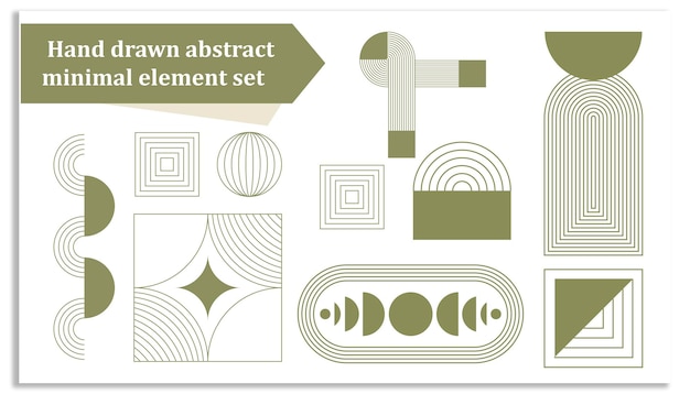 Hand drawn abstract minimal element set
