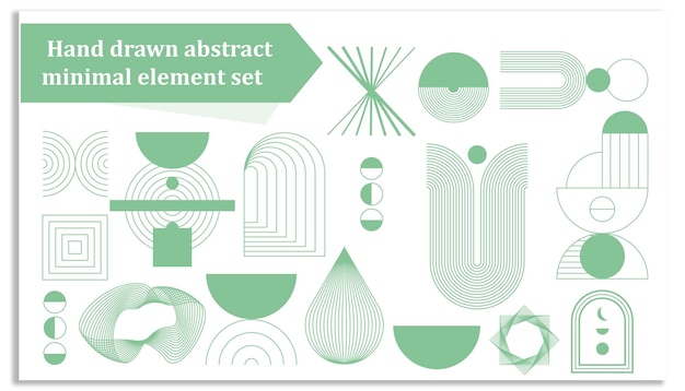 Hand drawn abstract minimal element set