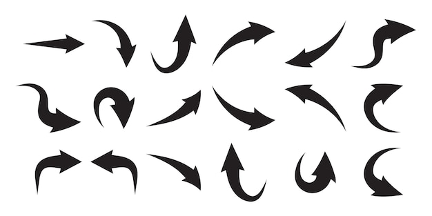 Hand drawn arrows mark point icon design collection for business and education design element