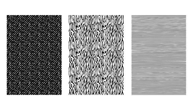 Hand drawn black hatching line texture set Set of hand doodle drawn pencil line texture