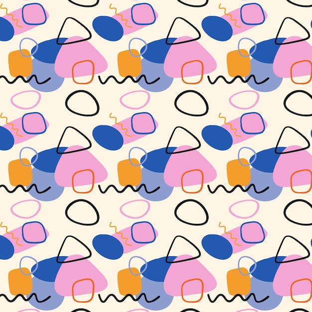hand drawn brush pattern background with abstract shape. vector illustration.