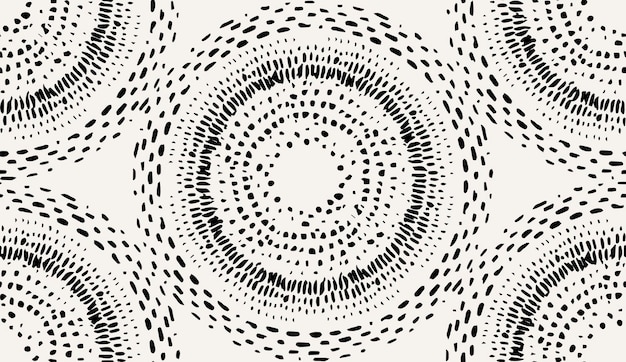 Hand drawn circle seamless pattern