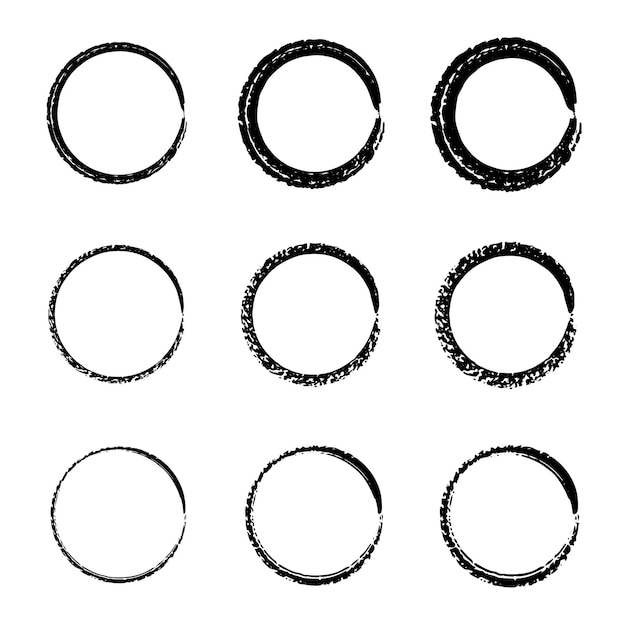 Hand drawn circles sketch frame set Frame super set Speed lines in circle form