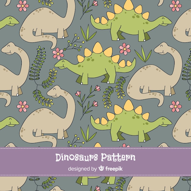 Hand drawn dinosaur pattern
