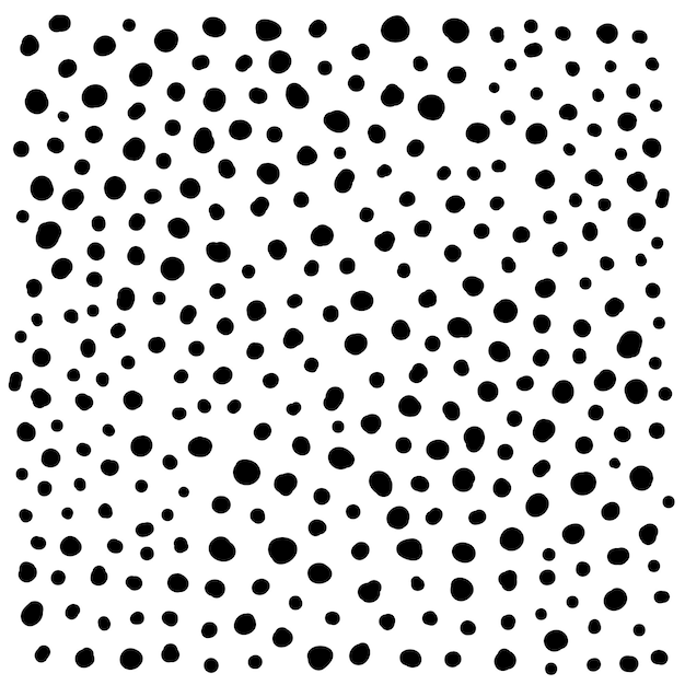 Hand Drawn Doodle Pattern With Black Dots