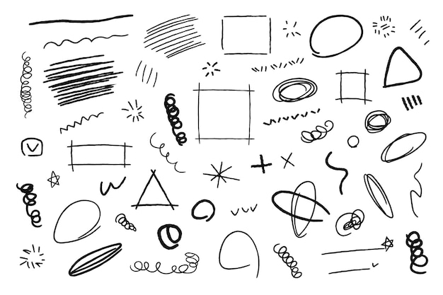 hand drawn doodles and scribbles squiggle lines with texture pencil