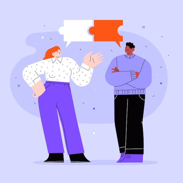 Hand drawn flat design soft skills illustration