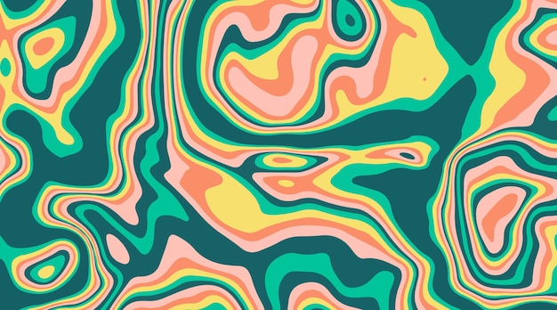 Hand drawn flat psychedelic groovy background