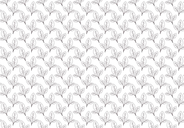 Hand drawn floral pattern vector design Simple ornament with plant and leaf