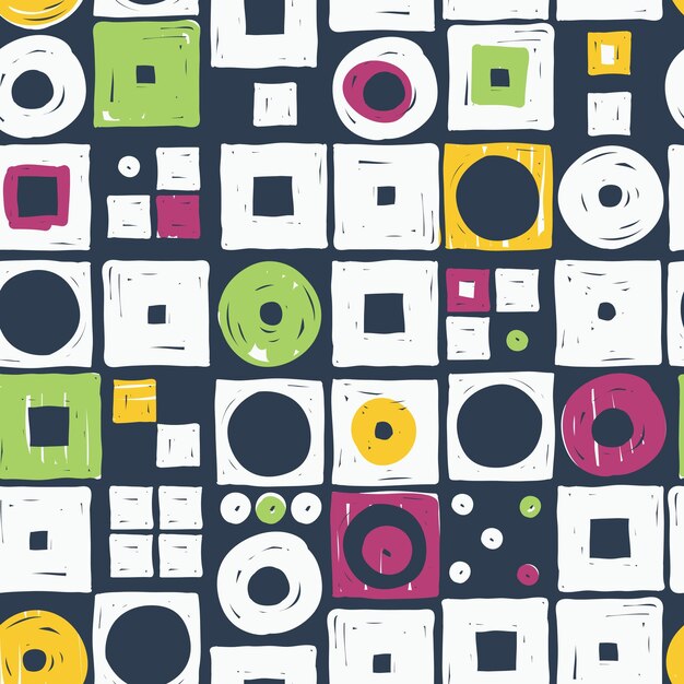 Hand drawn geometric sloppy seamless pattern